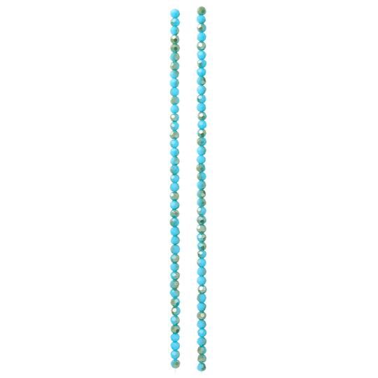 12 Pack: Aqua Mix Small Glass Faceted Round Beads, 3mm by Bead Landing™